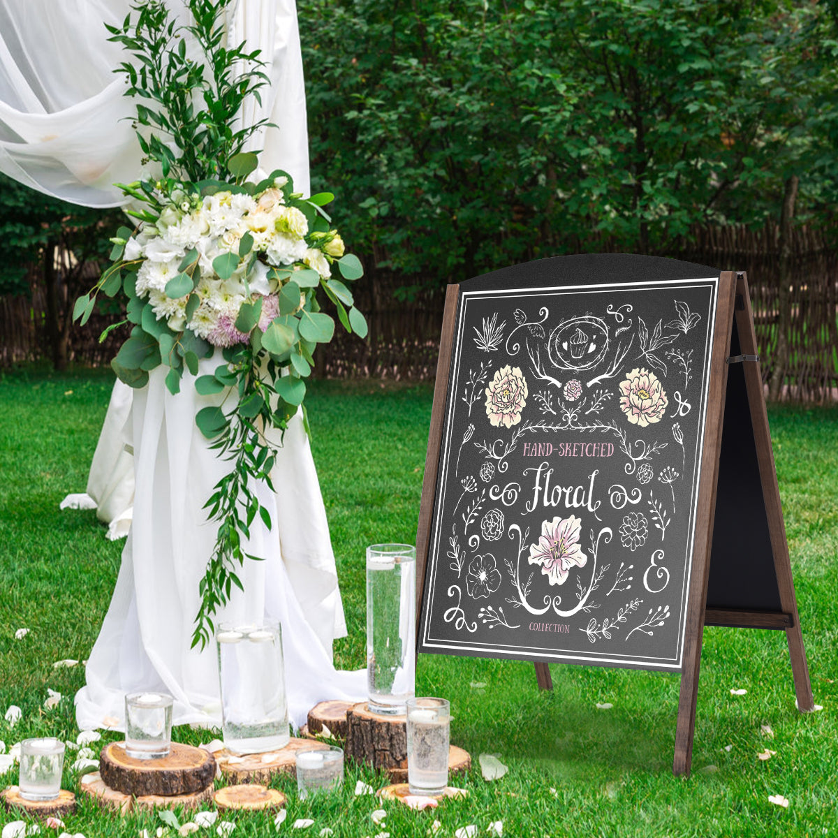 A-Frame Double-Sided Chalkboard  for Office Cafe Teaching-80 x 59 cm