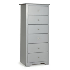 6 Drawer Chest with Mental Knobs for Living Room-Grey