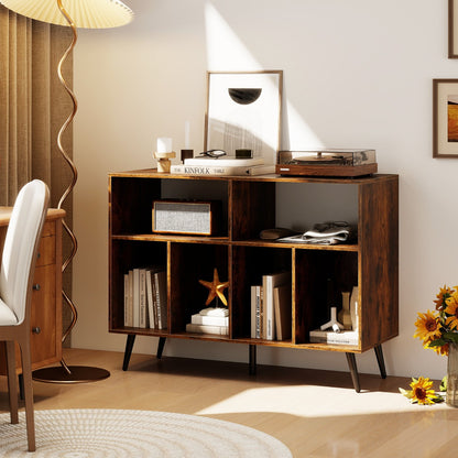 Record Player Stand 3-Tier Turntable Stand-Rustic Brown