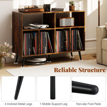 Record Player Stand 3-Tier Turntable Stand-Rustic Brown