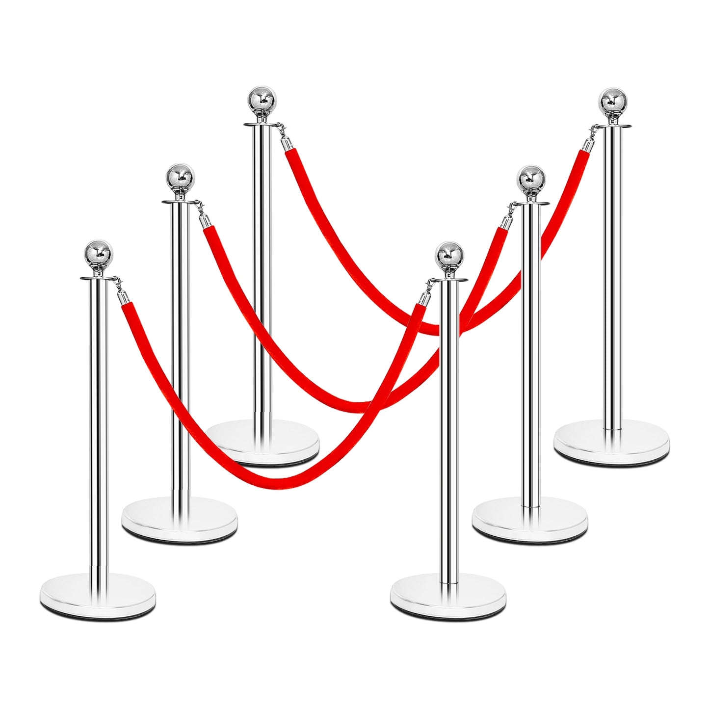 6 Pieces Stanchion Posts Queue Pole