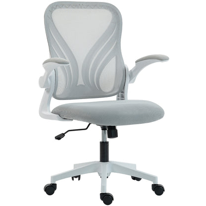 HOMCOM Mesh Office Chair with Foldable Backrest - Light Grey