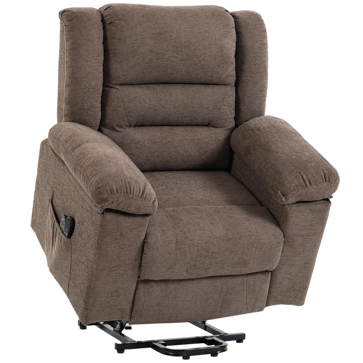 HOMCOM Oversized Riser Recliner Chair with Massage and Heat, Power Lift Recliner for Elderly with Wide Seat and Back, Brown