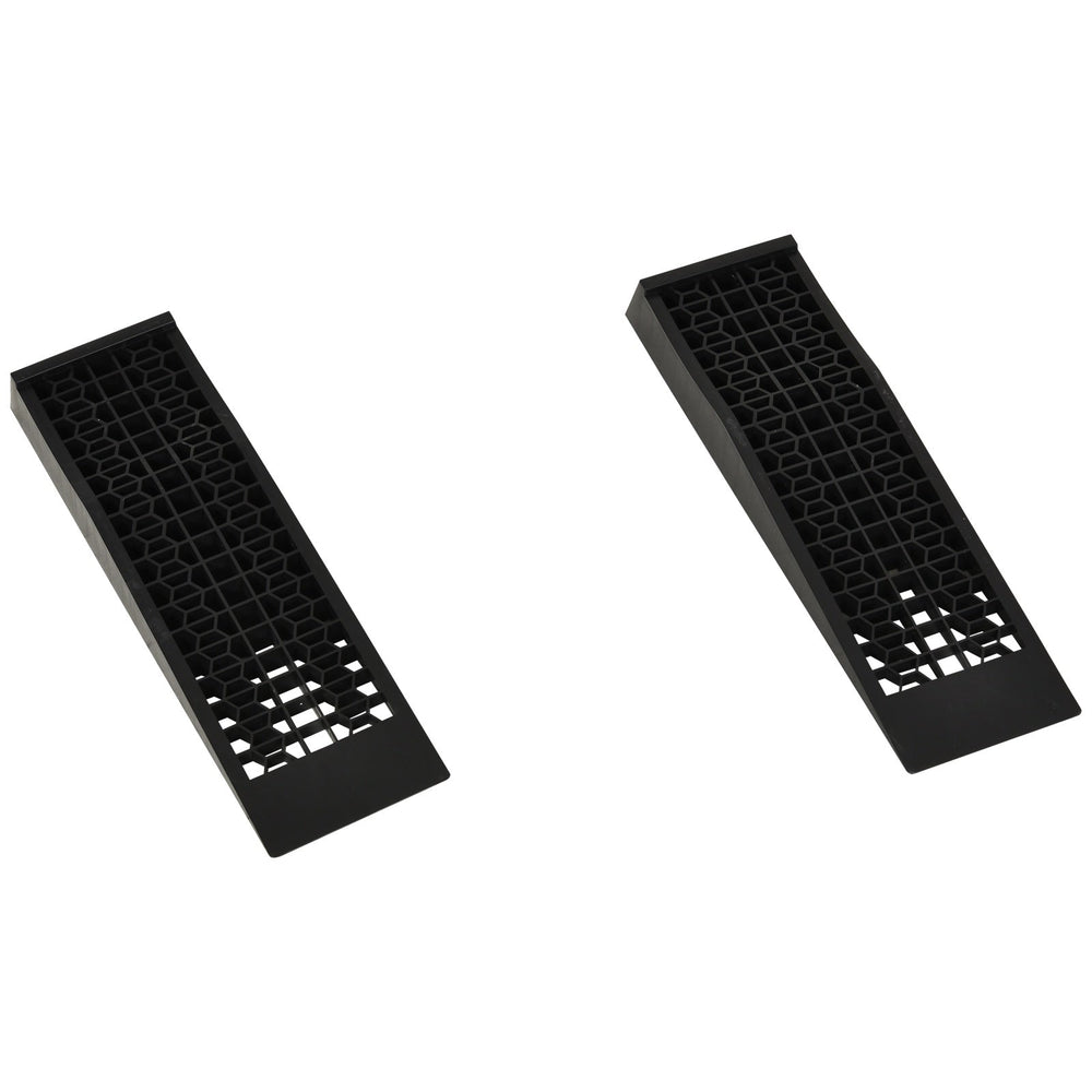 HOMCOM 2PCS Car Ramps, 3 Ton Low Entrance Plastic Curb Ramps with Anti-Slip Surface, Car Lift for Garage Workshop Cars SUVs Small Vans