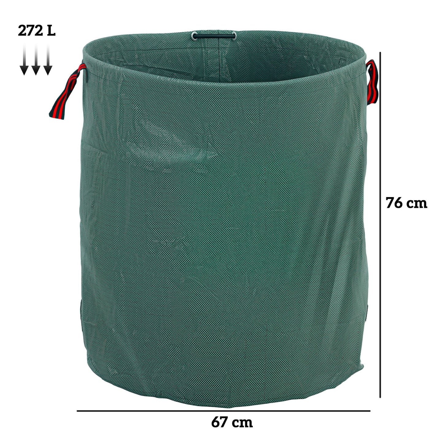 Outsunny Garden Waste Bags, 272L x 3 Heavy Duty Garden Bags, Foldable and Reusable Waste Sacks with Handles for Loading Leaf, Trash, Debris, Green