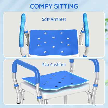 HOMCOM 57-69cm Aluminium Frame Bath Seat
