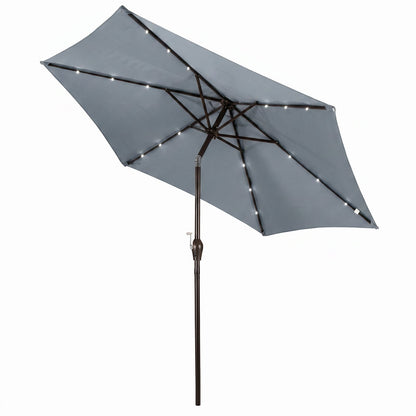 2.7m Garden Parasol with Tilt and Crank Handle-Grey