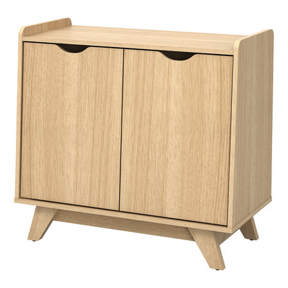 2 Door Modern Wooden Buffet Sideboard Organizer with Adjustable Shelf-Natural