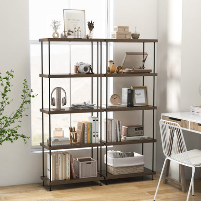 5-Tier Multipurpose Display Rack with Metal Frame 2 Pack