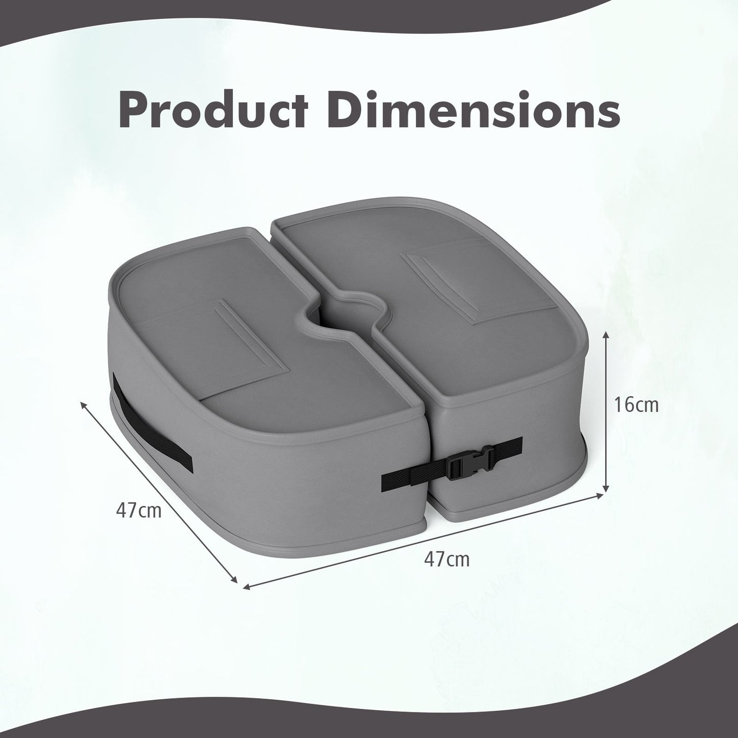2-Pack 40 kg Umbrella Base Weight Sandbags-Grey