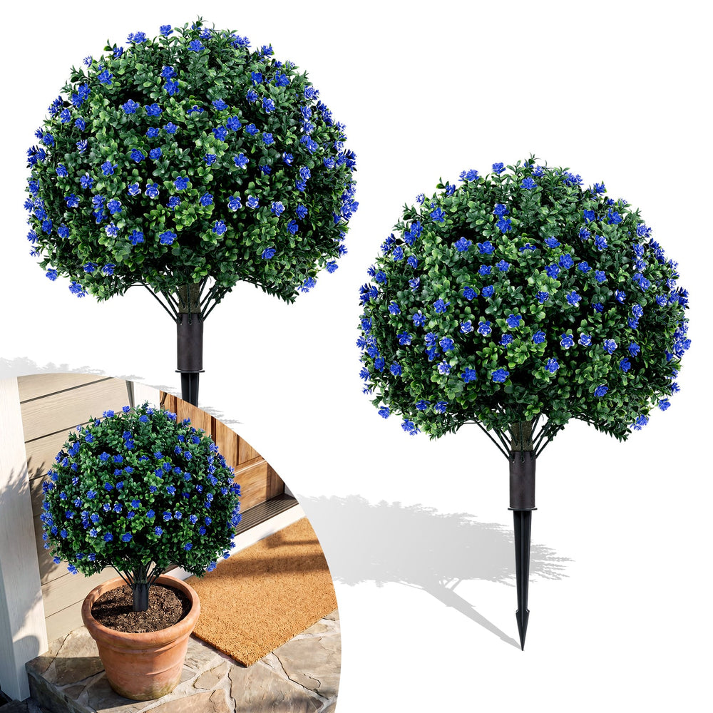 2 Pack 70 CM Artificial Camellia Boxwood Topiary Ball Trees