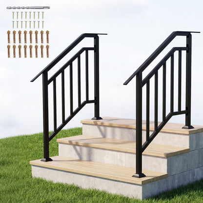 2 Pack Outdoor Handrails for Steps with Adjustable Angle for Concrete