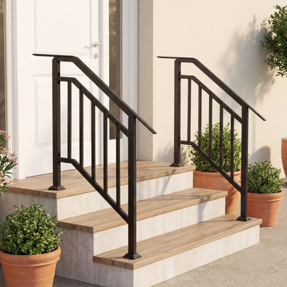 2 Pack Outdoor Handrails for Steps with Adjustable Angle for Concrete
