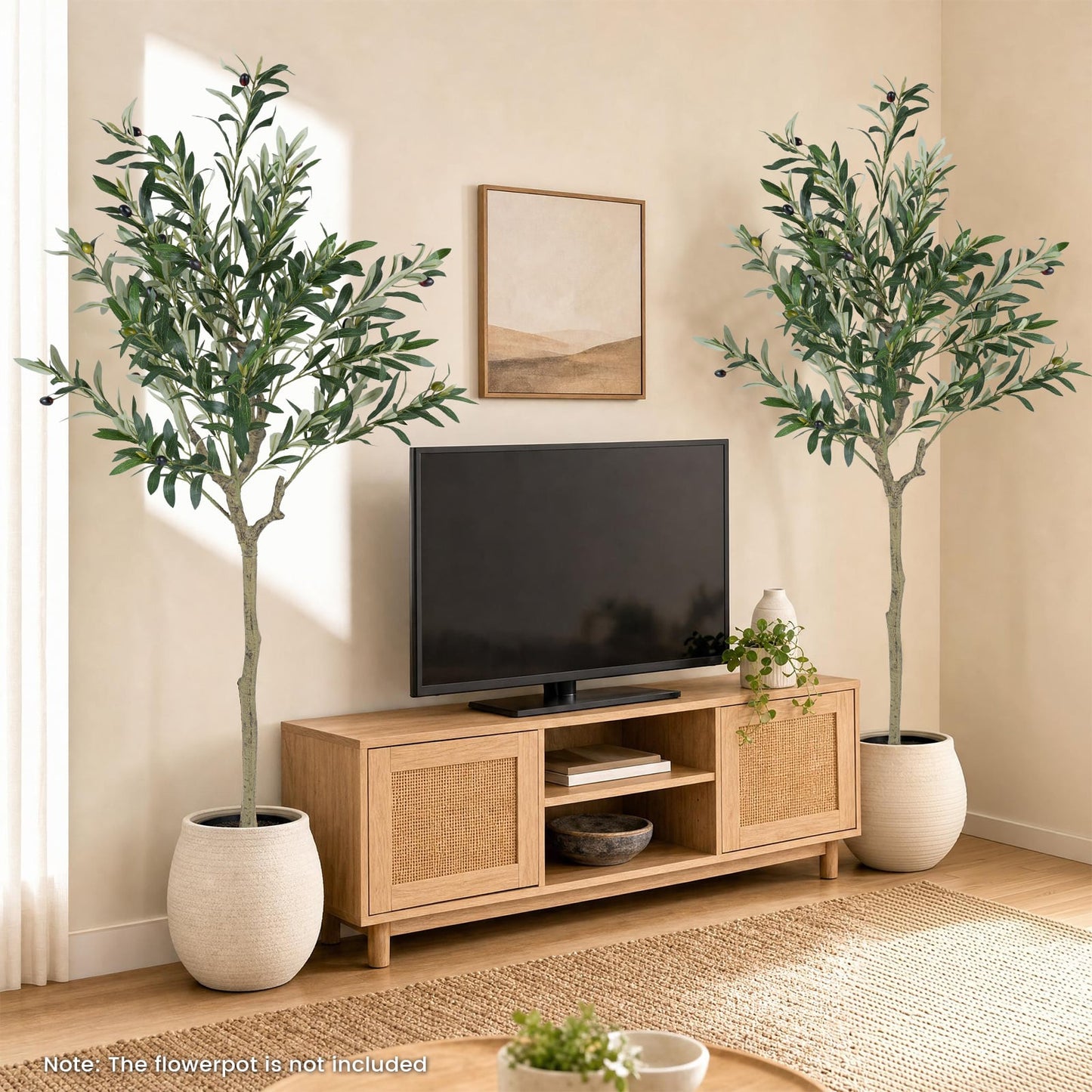 2 Piece 150 cm Artificial Olive Tree with 24 Olive Fruits and 576 Silk Leaves