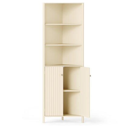 2-Piece Bathroom Cabinet Set with Fluted Doors, Corner & Wall Cabinet