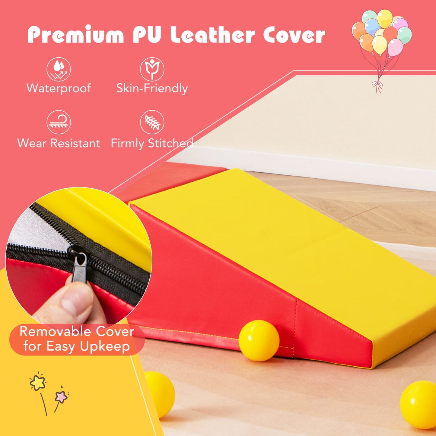 2-Piece Step and Slide Climber for Infants and Toddlers-Yellow