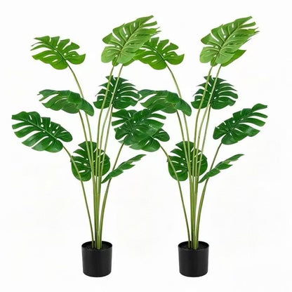 2 Pieces 120 cm Artificial Monstera Deliciosa Plant in Pot