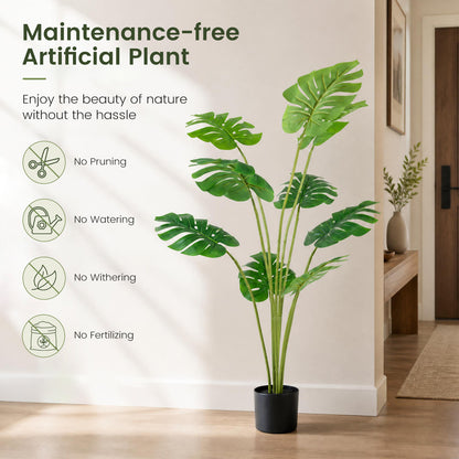 2 Pieces 120 cm Artificial Monstera Deliciosa Plant in Pot