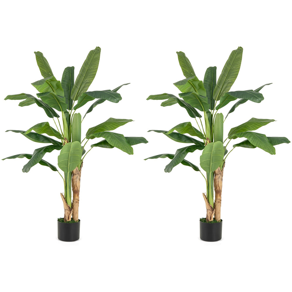 2 Pieces Bird of Paradise Artificial Plant Faux Banana Leaf Trees