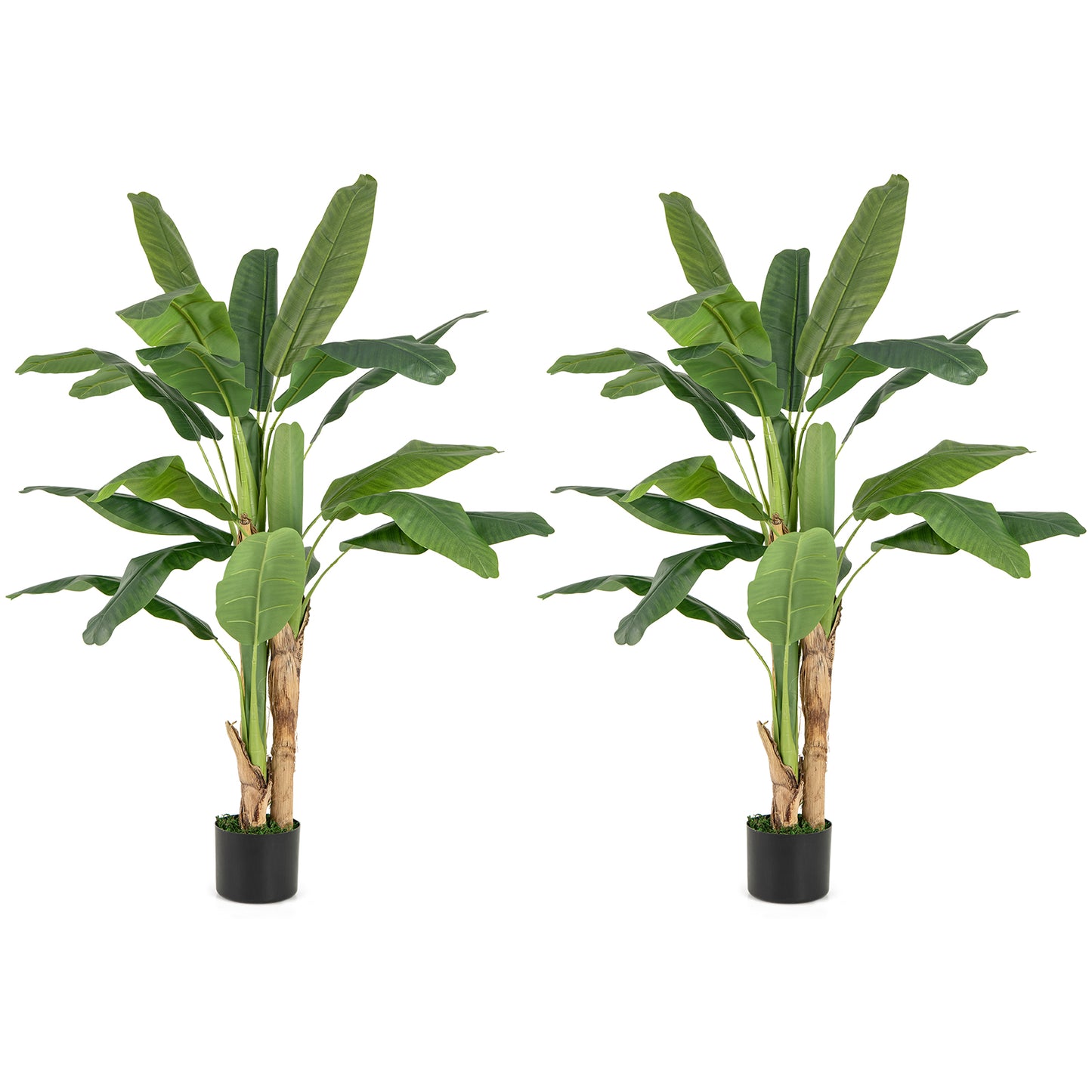 2 Pieces Bird of Paradise Artificial Plant Faux Banana Leaf Trees