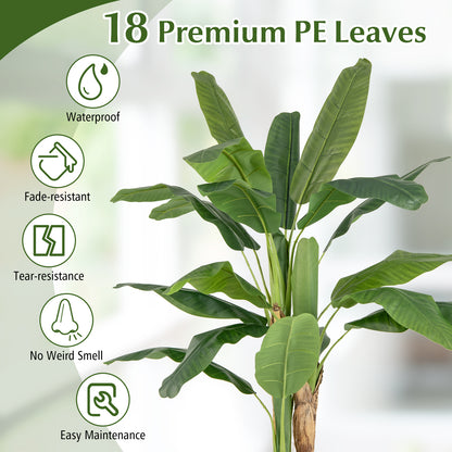 2 Pieces Bird of Paradise Artificial Plant Faux Banana Leaf Trees