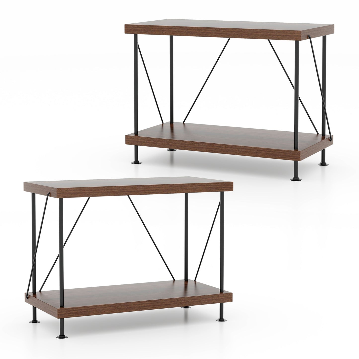 2-Tier Multipurpose Display Rack with Metal Frame 2 Pack