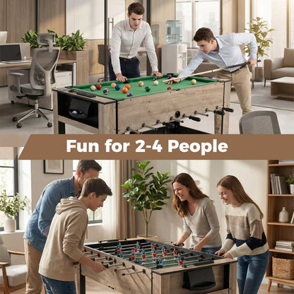 2-in-1 Swivel Game Table for Teens Adults-Brown