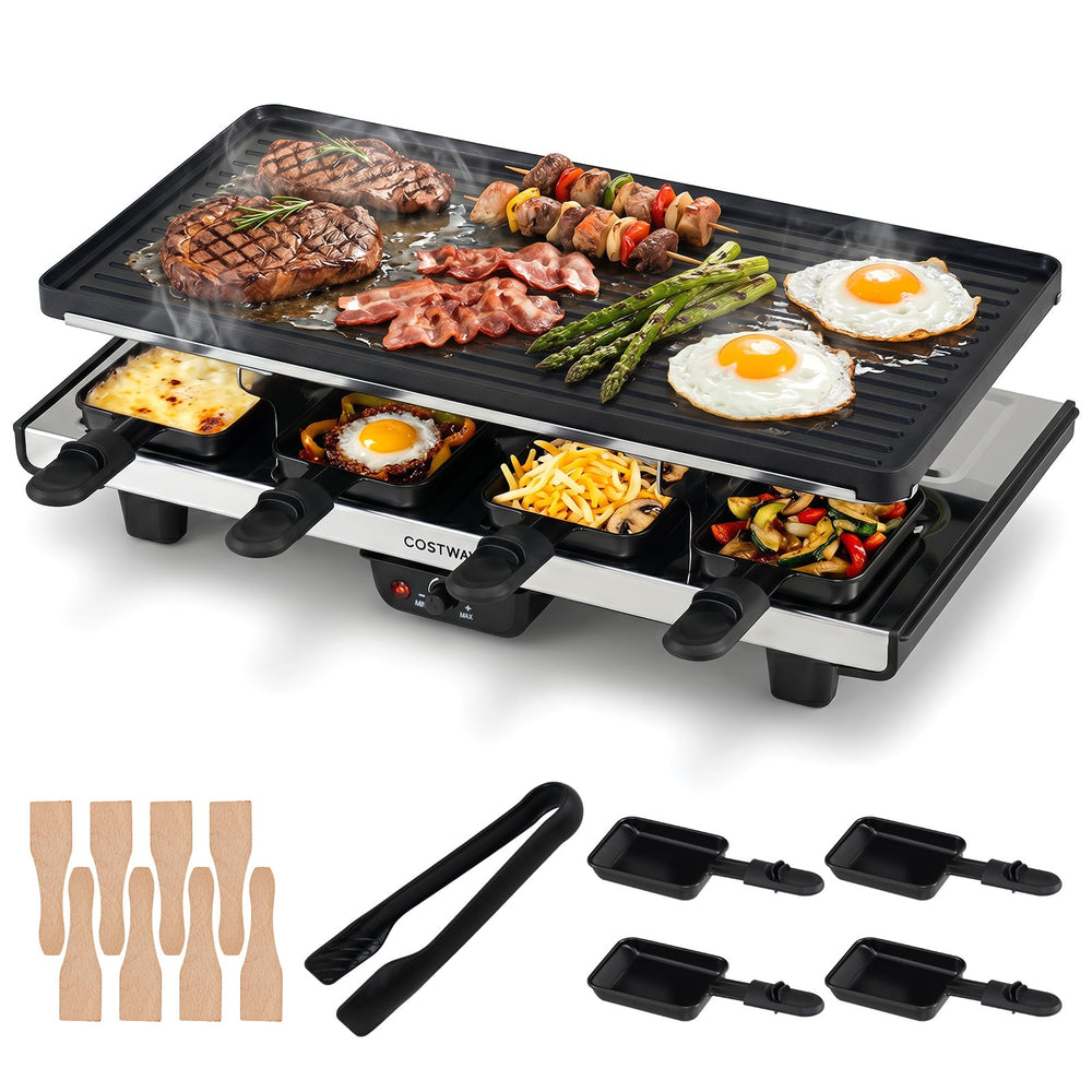 2-in-1 Table Grill and Griddle with Reversible Nonstick Plate