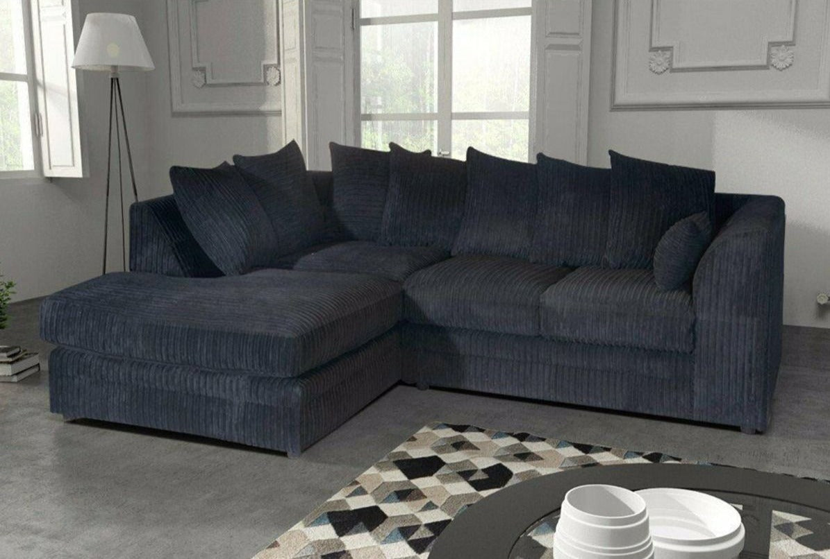 Daniel Jumbo Cord 4 Seater Corner Sofa Coffee - Left and Right Arm - Available in Other Colours