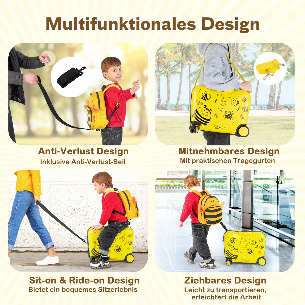 2 PC Kids Luggage Set with Spinner Wheels for Boys & Girls