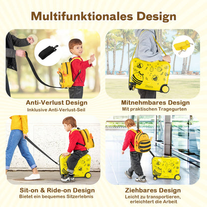 2 PC Kids Luggage Set with Spinner Wheels for Boys & Girls