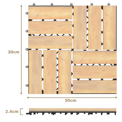 20 PCS Wood Tiles Acacia Wood Interlocking Floor Tiles