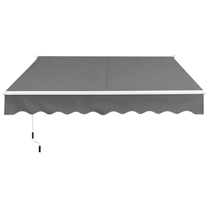 200 x 245cm Manual Retractable Awning with Adjustable Angle-Grey