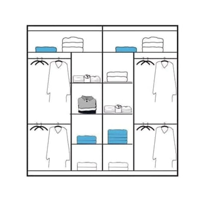 Caledonia Sliding Door Mirror Wardrobe - White, Grey, Black or 150cm and 203cm