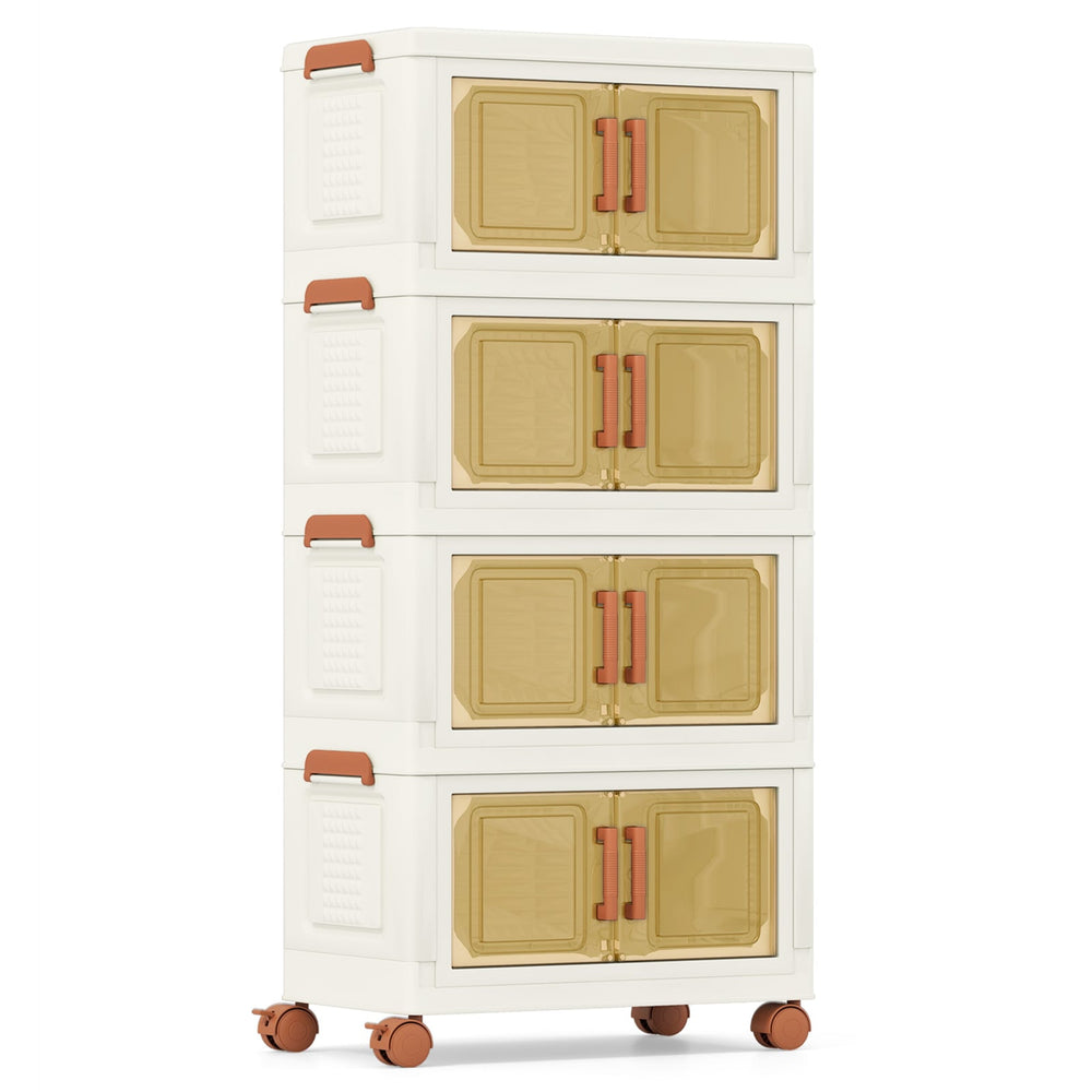 208L Stackable Plastic Collapsible Storage Bins with Lids