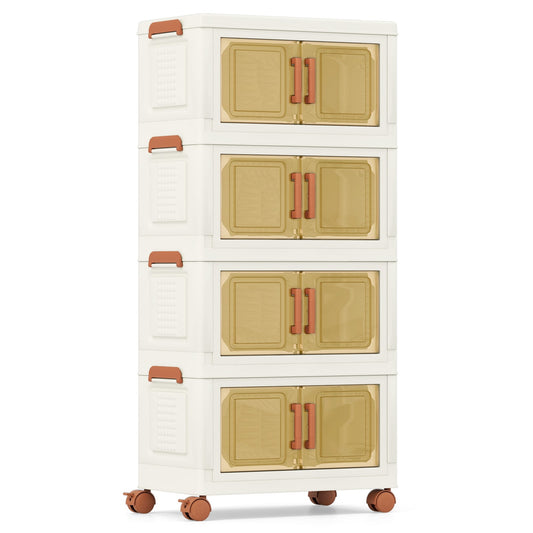 208L Stackable Plastic Collapsible Storage Bins with Lids
