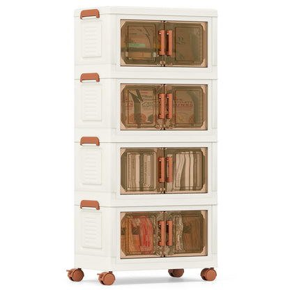 208L Stackable Plastic Collapsible Storage Bins with Lids