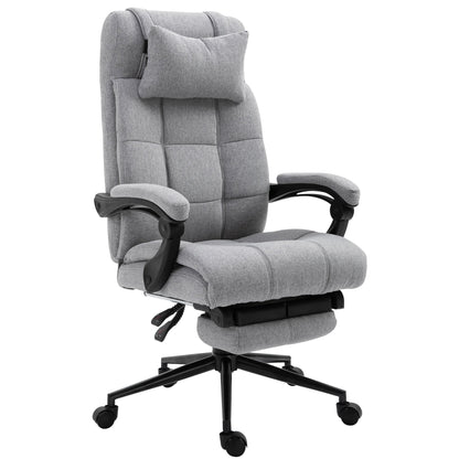 Vinsetto Ergonomic Office Desk Chair Adjustable Height Rolling Swivel w/Armrest Light Grey