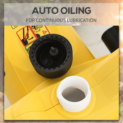 DURHAND 2000W Powerful Electric Chainsaw, 16" Aluminium Blade Portable Corded Chain Saw, 7250rpm Chain Saw for Garden Tree Pruning, 13m/s Chain Speed Auto Chain Lubrication to Cut Wood, Yellow