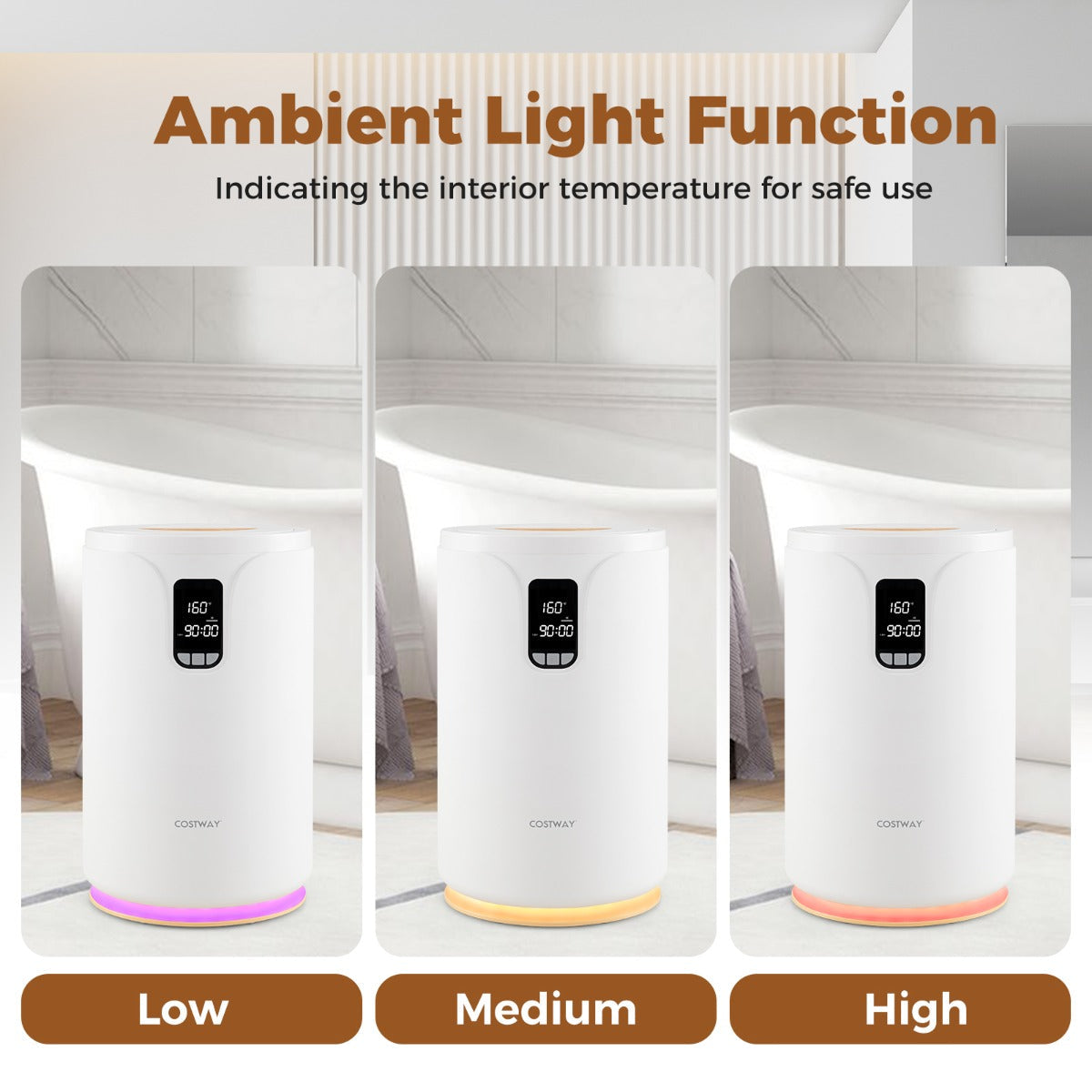 20L Hot Towel Bucket Towel Warmer with 30/60/90 Min Heating Time-White