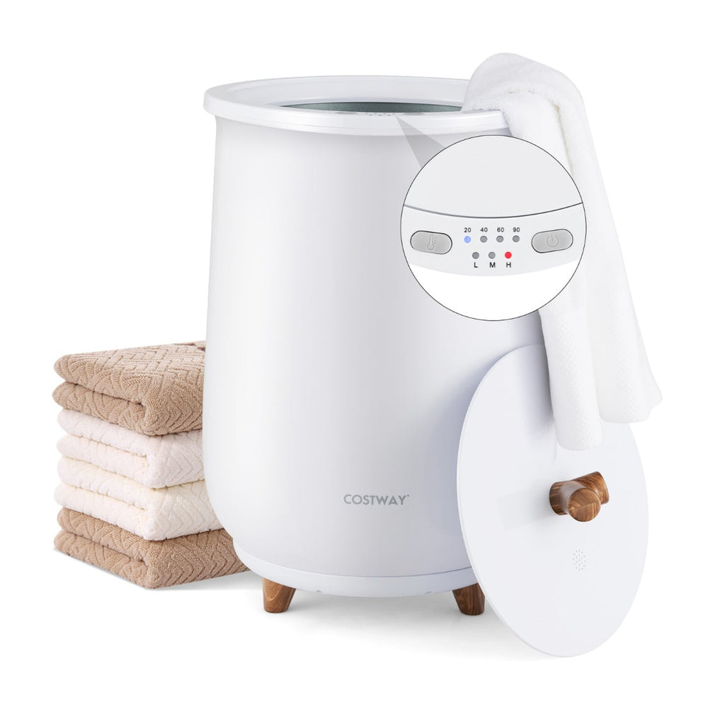 20L Large Luxury Bucket-Style Towel Warmer with Fragrant Disc Holder-White
