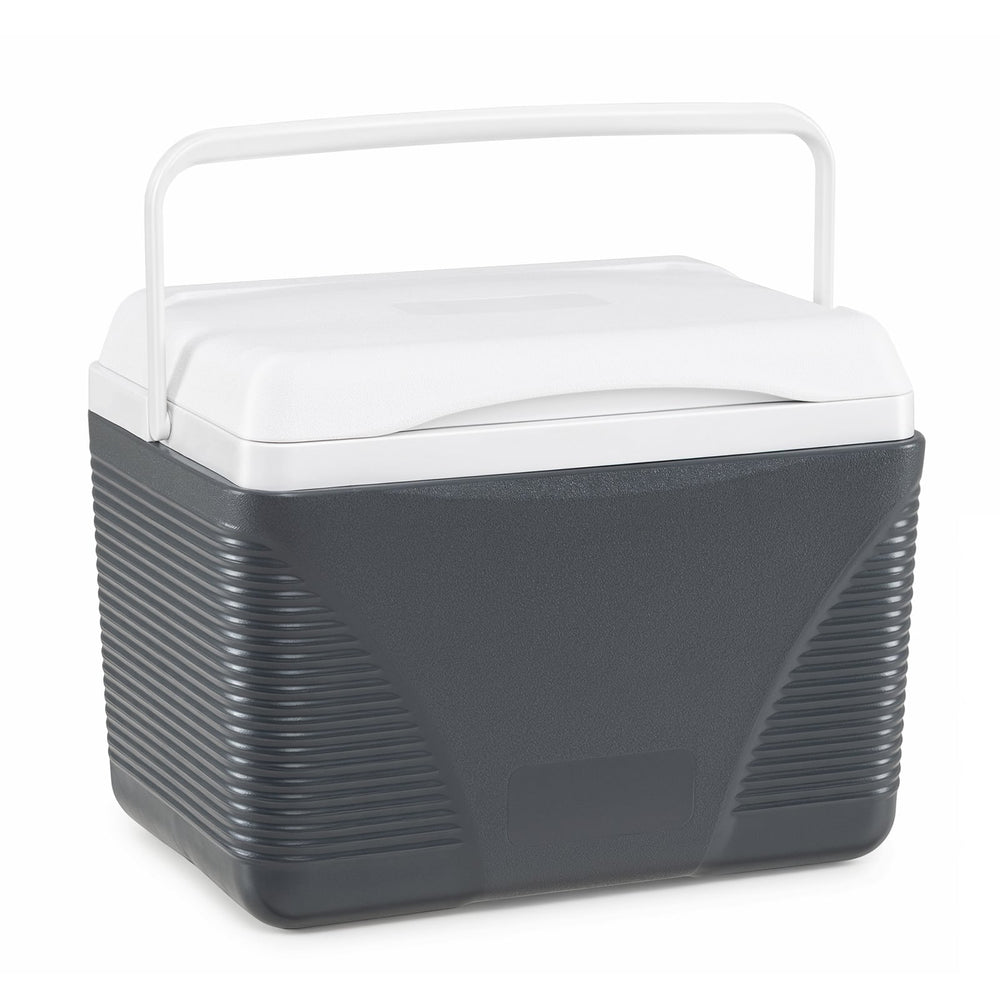 21 L Insulated Portable Cooler with Cup Holders Drain Plug and Mesh Storage Pocket-Black