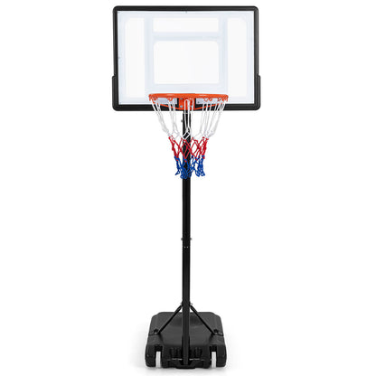 215-260 cm Height Adjustable Basketball Hoop with Clear PET Backboard for Teens Youth