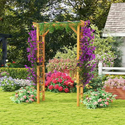 215 cm Garden Arch Wooden Arbor Wedding Arch for Parties-Orange