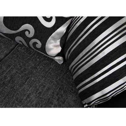 Ferol Fabric Footstool - Black/Grey