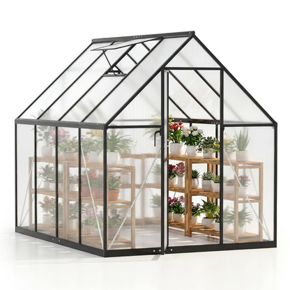 225 x 170CM Large Walk-in Aluminum Greenhouse-Transparent