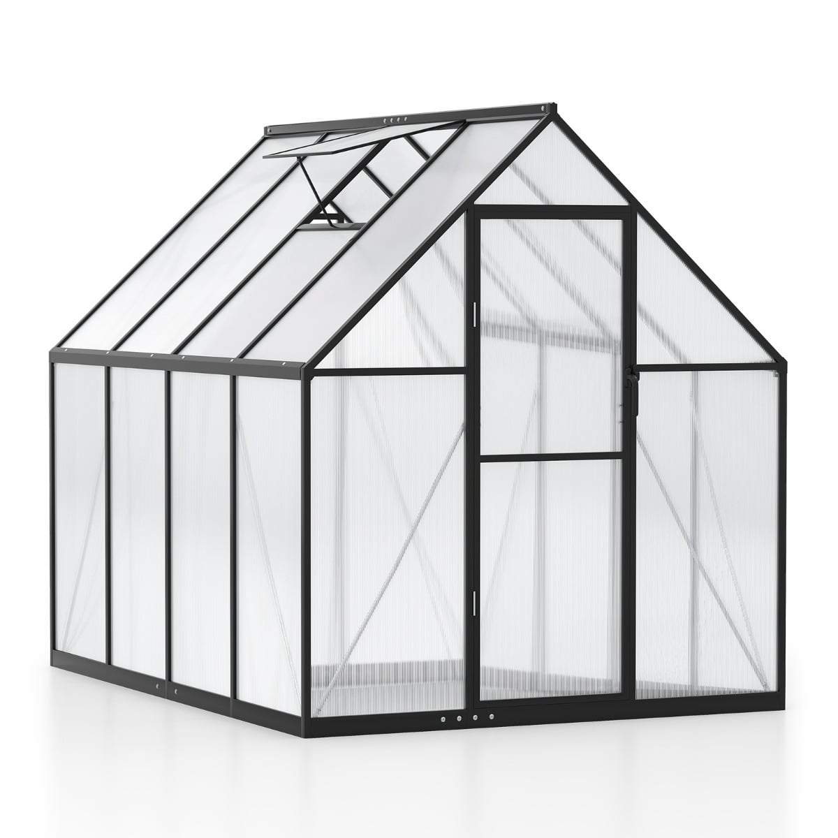 225 x 170CM Large Walk-in Aluminum Greenhouse-Transparent