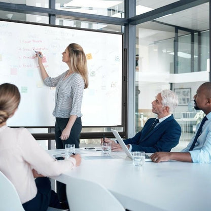 mobile magnetic large reversible whiteboard 360° rotatable 90 x 120 cm black + white