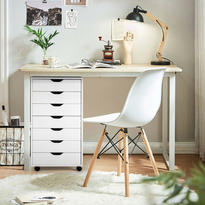 Mobile File Cabinet with 7 Drawer and wheels-White