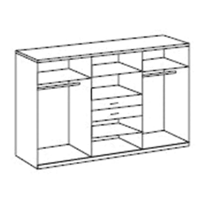 ODENSE 6 Door Wardrobe White and Oak 270cm